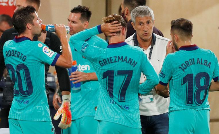 المدرب كيكي سيتين مع فريقه برشلونة