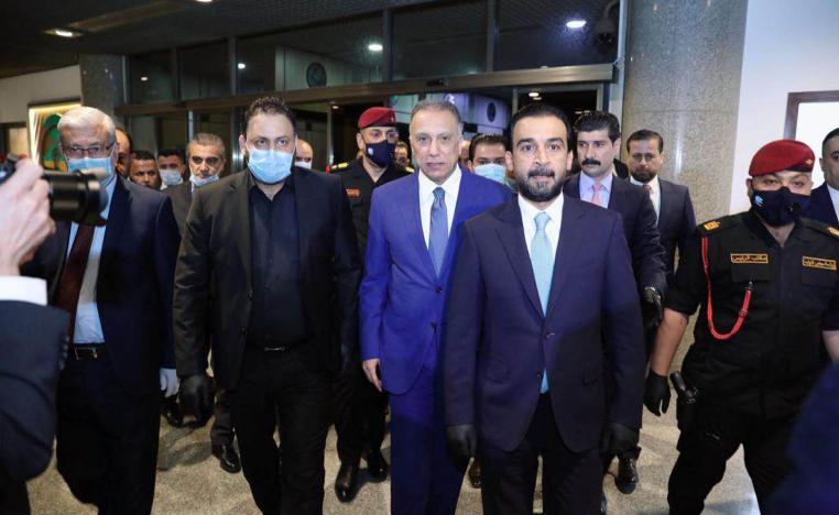 رئيس البرلمان العراقي محمد الحلبوسي ورئيس الوزراء مصطفى الكاظمي