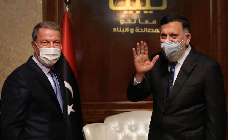 رئيس حكومة الوفاق فايز السراج يستقبل وزير الدفاع التركي خلوصي أكار