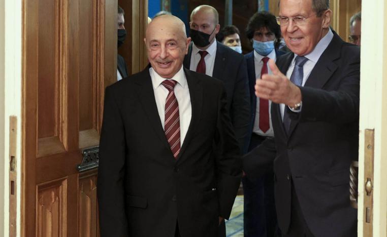 وزير الخارجية الروسي سيرغي لافروف يستقبل رئيس البرلمان الليبي عقيلة صالح