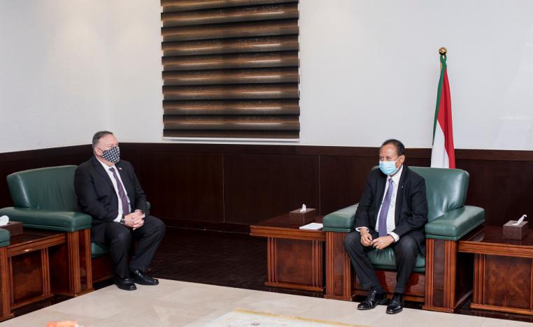 رئيس الوزراء السوداني عبدالله حمدوك ووزير الخارجية الاميركي مايك بومبيو