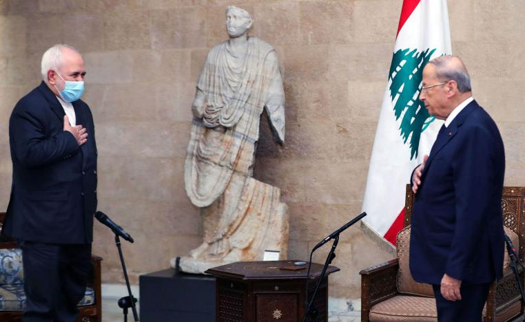 الرئيس اللبناني ميشال عون يستقبل وزير الخارجية الإيراني محمد جواد ظريف