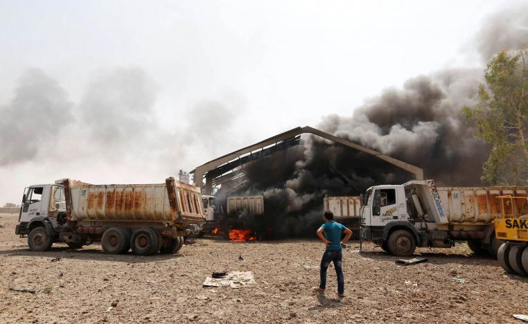 حريق في مخزن أسلحة شرق بغداد عام 2016