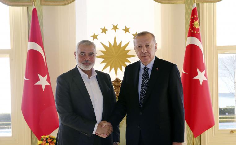 ثاني مرة خلال هذا العام يستقبل فيها أردوغان قادة من حماس