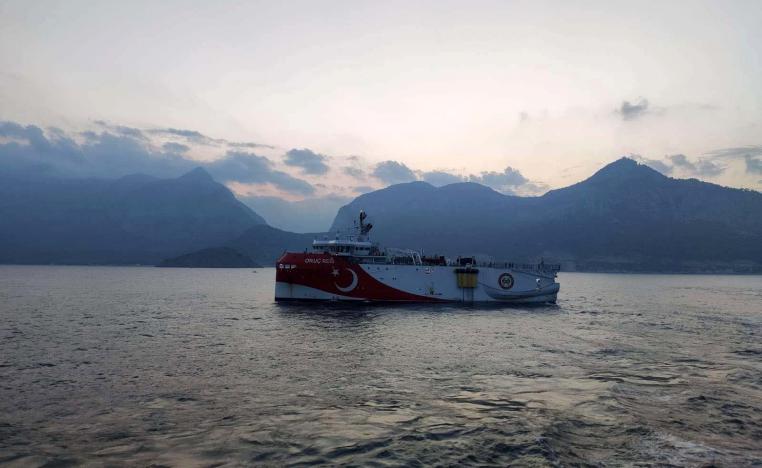 Turkish seismic research vessel Oruc Reis sails through Mediterranean