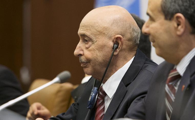 عقيلة صالح رئيس البرلمان الليبي الذي يتخذ من طبرق (شرق) مقرا له