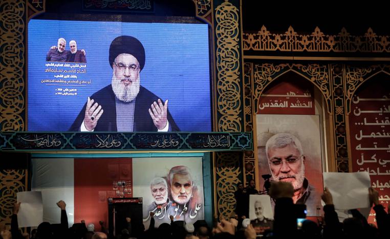 زعيم حزب الله في كلمة مسجلة لتأبين قاسم سليماني وأبو مهدي المهندس