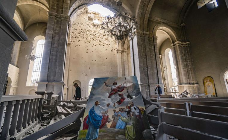 القصف في قره باغ يطال منشآت مدنية وكنائس