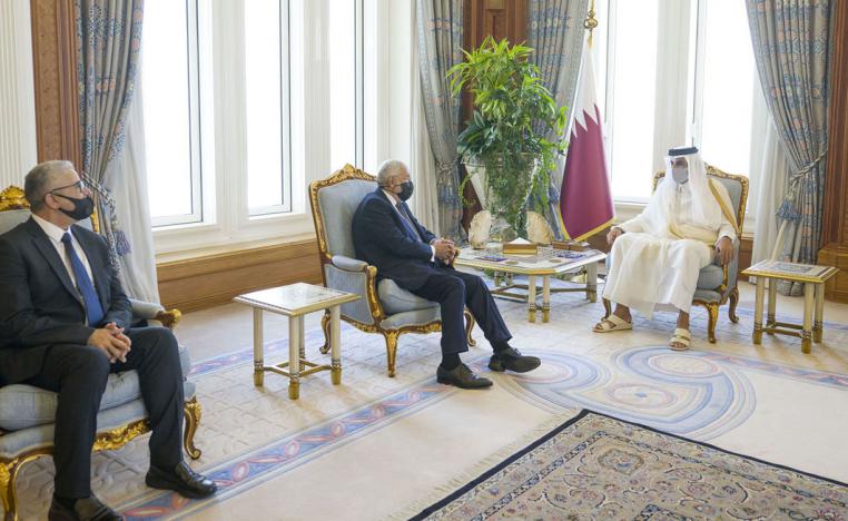 أمير قطر الشيخ تميم بن حمد آل ثاني يلتقي بوزيري الداخلية والخارجية في حكومة الوفاق