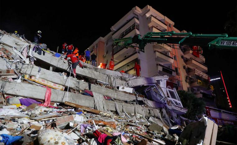 Rescue operations continue after the earthquake struck the Aegean Sea, in the coastal province of Izmir