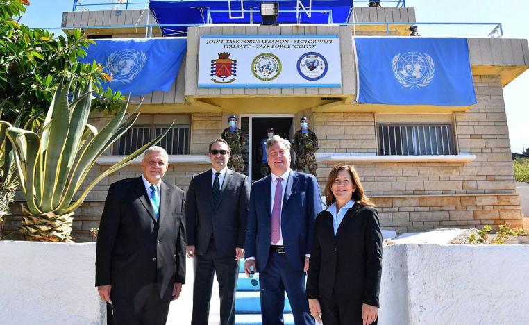 الوفد اللبناني مع مبعوث الأمم المتحدة والمبعوث الأميركي للمفاوضات حول ترسيم الحدود مع اسرائيل