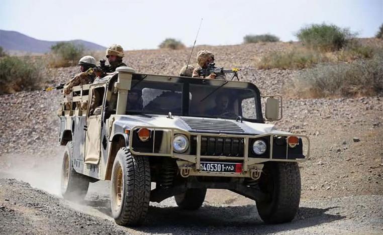 A security cordon set up between Morocco and Mauritania