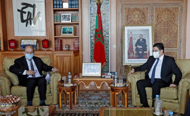 وزير الخارجية الفرنسي جان إيف لودريان ونظيره المغربي ناصر بوريطة