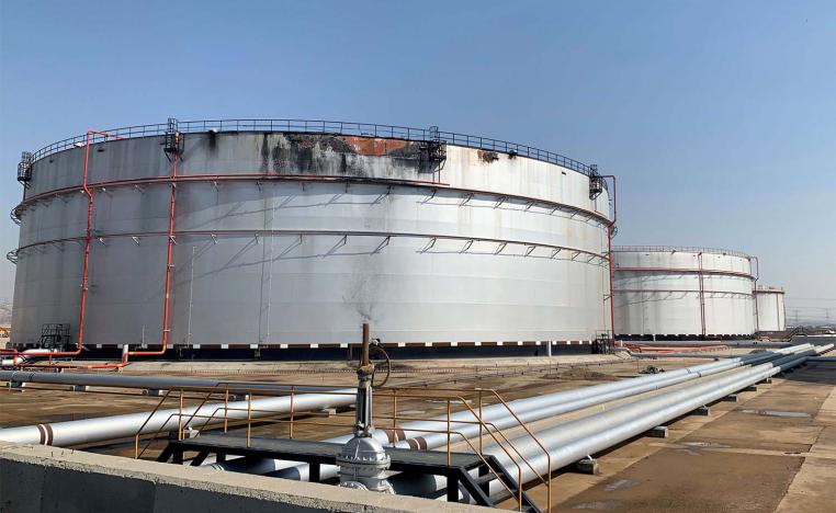 One of the 13 tanks at Aramco's North Jeddah Bulk Plant is currently out of action