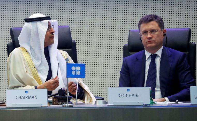 وزيرا الطاقة الروسي ألكسندر نوفاك والسعودي الأمير عبدالعزيز بن سلمان
