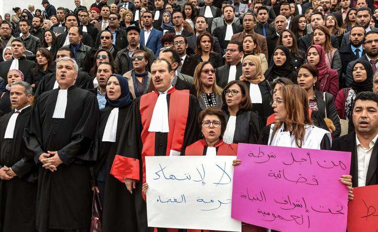 اجتجاجات القضاة في تونس