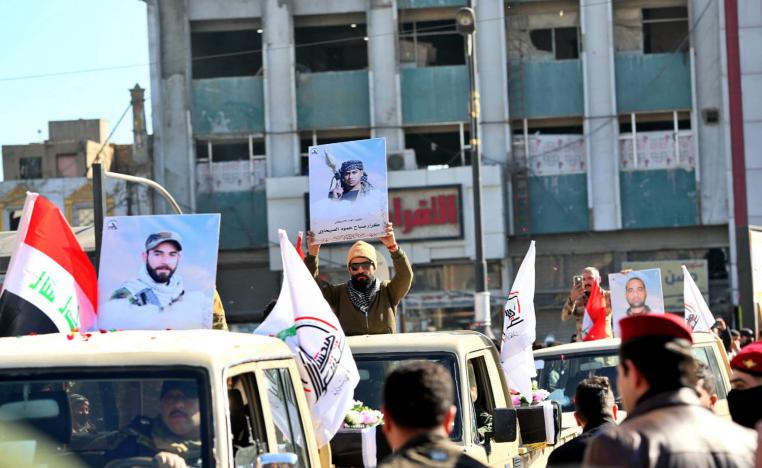 جنازة لمقاتلين في الحشد الشعبي قتلوا في ساحة التحرير