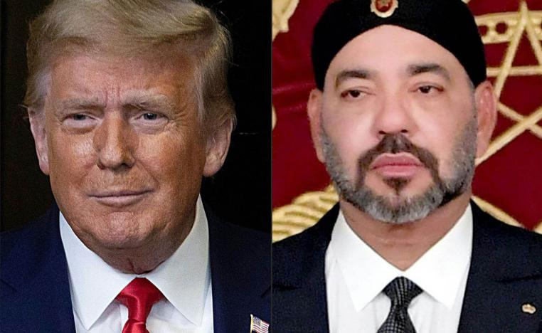 العاهل المغربي الملك محمد السادس والرئيس الأميركي دونالد ترامب