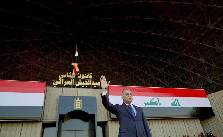 رئيس الوزراء العراقي مصطفي الكاظمي في استعراض للجيش العراقي