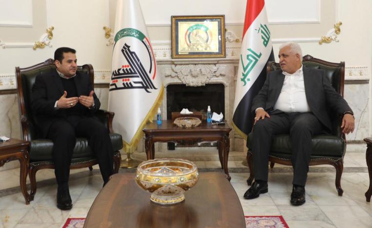 مستشار الامن القومي قاسم الاعرجي ورئيس هيئة الحشد الشعبي فالح الفياض