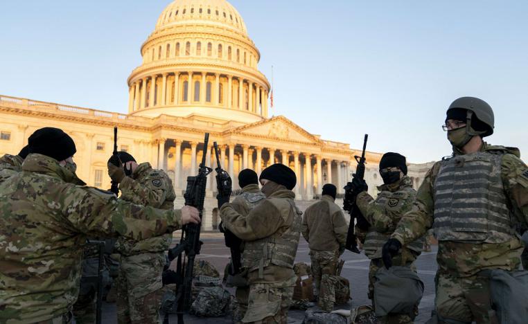 انتشار مكثف لقوات الحرس الوطني خارج وداخل مبنى الكونغرس