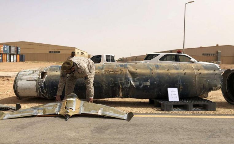 طائرة حوثية مفخخة بدون طيار بعد إسقاطها من قبل قوات التحالف