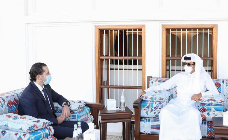 رئيس الوزراء اللبناني المكلف سعد الحريري يلتقي امير قطر في الدوحة