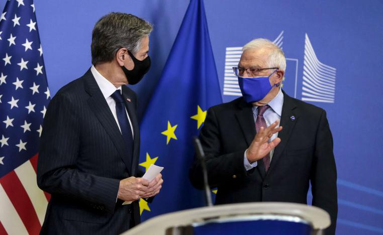 وزير الخارجية الأميركي أنتوني بلينكن ومسؤول السياسية الخارجية بالاتحاد الأوروبي جوزيب بوريل