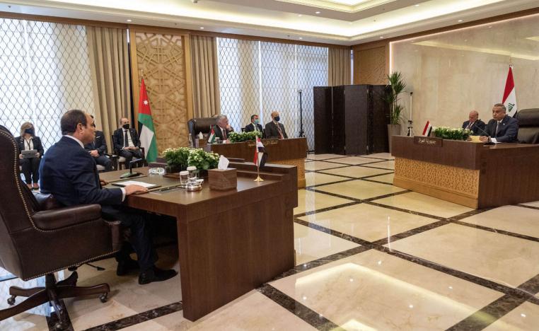 قمة ثلاثية للعاهل الأردني الملك عبدالله الثاني والرئيس المصري عبدالفتاح السيسي ورئيس الوزراء العراقي مصطفى الكاظمي في عمان
