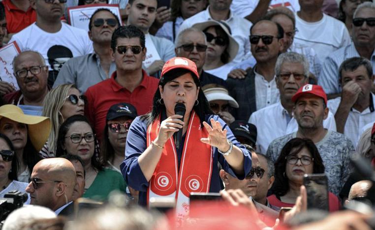 رئيسة الحزب الدستوري الحر عبير موسي