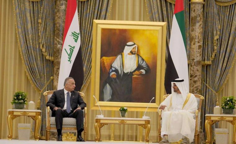 لقاء رئيس الوزراء العراقي مصطفى الكاظمي وولي عهد ابوظبي الشيخ محمد بن زايد