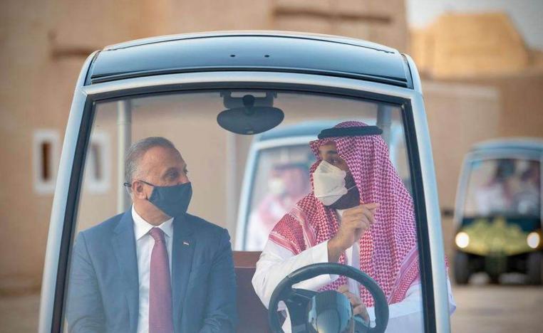 ولي العهد السعودي الأمير محمد بن سلمان ورئيس الوزراء العراقي مصطفى الكاظمي