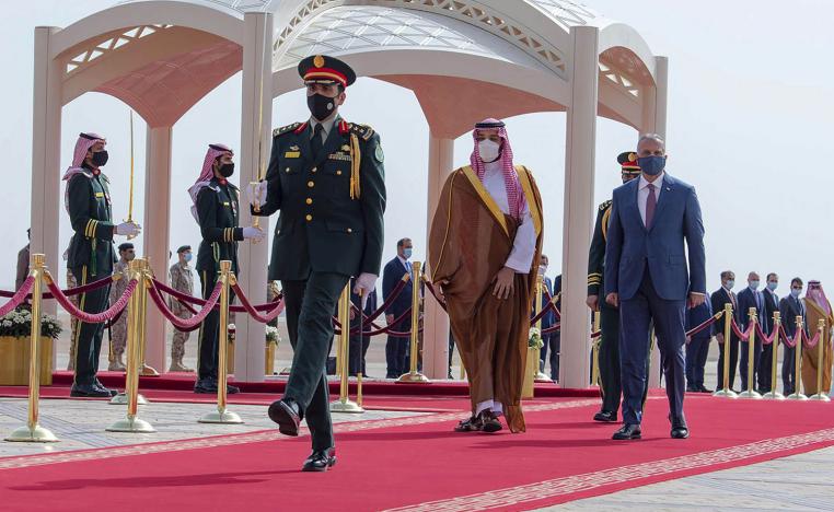 ولي العهد السعودي الأمير محمد بن سلمان يستقبل رئيس الحكومة العراقية مصطفى الكاظمي