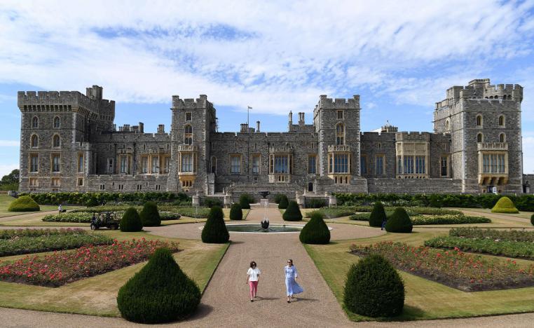 أنماط هندسية تظهر في حديقة إيست تيراس في قلعة وندسور ببريطانيا