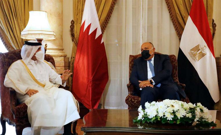 Thani and Shukry discussed taking further measures to promote the positive atmosphere in their bilateral ties