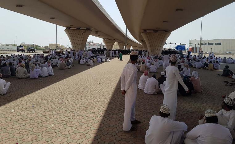 Protesters angry over firings and the poor economy of Oman