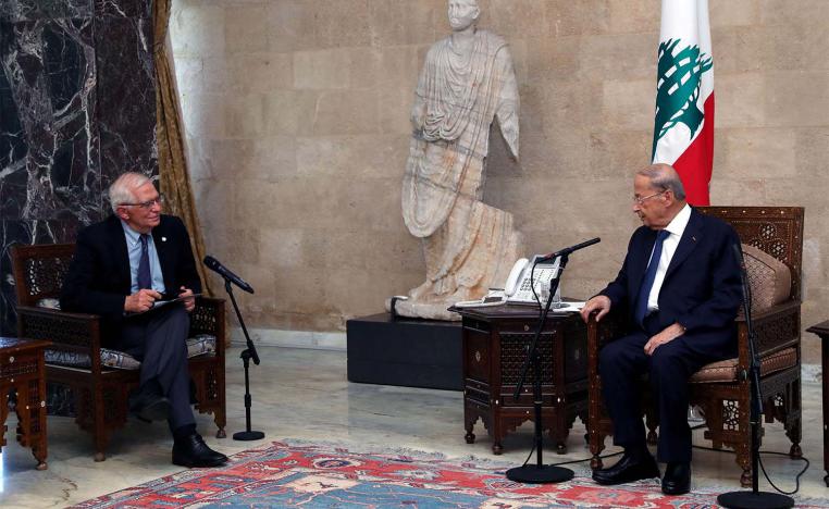 Borrell (L) said Lebanon needed a government with technical capacity and real authority