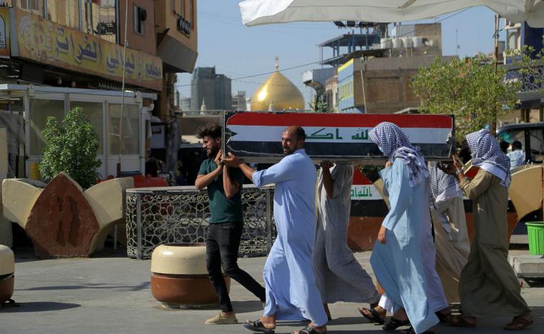 تشييع لضحية من ضحايا احتراق مستشفى في الناصرية