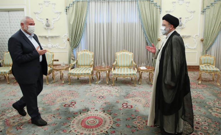 الرئيس الإيراني إبراهيم رئيسي يستقبل رئيس حماس اسماعيل هنية