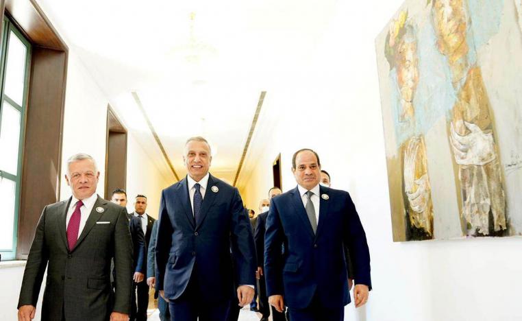 رئيس الوزراء العراقي مصطفى الكاظمي يستضيف العاهل الأردني الملك عبدالله الثاني والرئيس المصري عبدالفتاح السيسي في بغداد