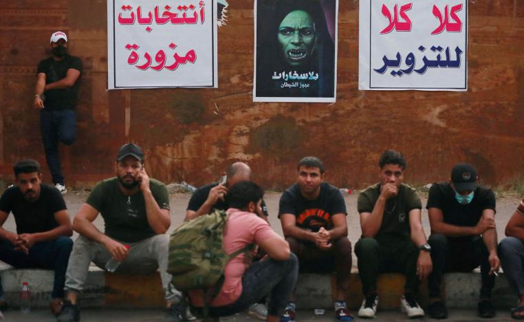 مقاتلون من الحشد الشعبي يتجمعون للتظاهر ضد نتائج الانتخابات العراقية