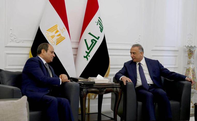 رئيس الوزراء العراقي مصطفى الكاظمي والرئيس المصري عبدالفتاح السيسي