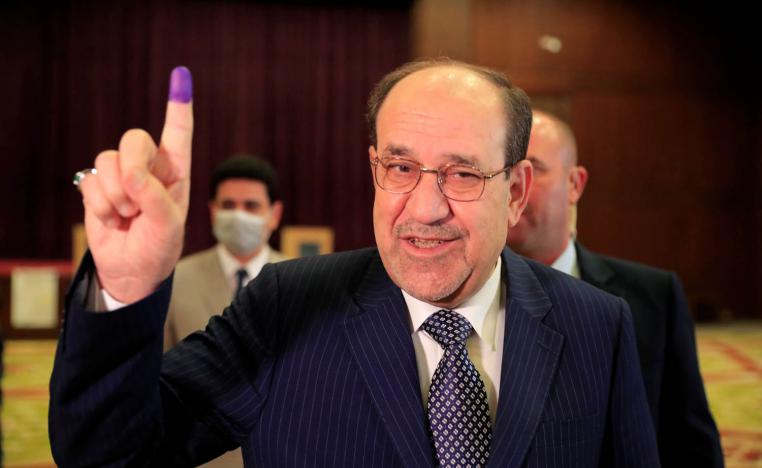 رئيس الوزراء العراقي الأسبق نوري المالكي يصوت في الانتخابات