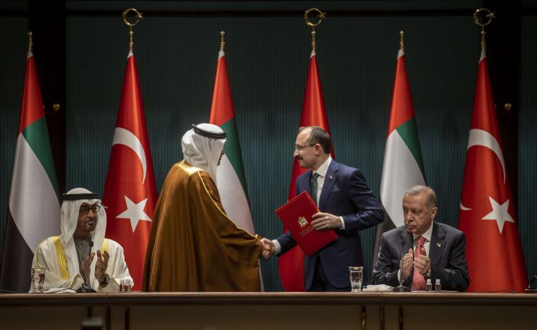 تركيا والإمارات توقعان في مراسم حضرها ولي عهد ابوظبي والرئيس التركي حزمة اتفاقيات اقتصادية