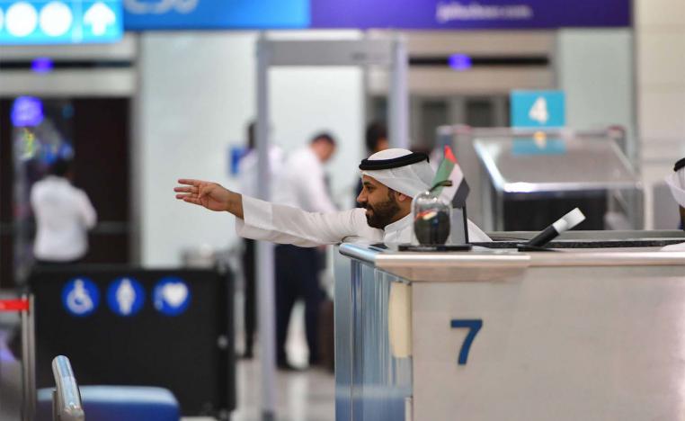 A security check of the Unites Arab Emirates' Dubai Airport