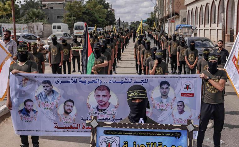 مسيرة تأييد لحقوق الأسرى في خان يونس بغزة
