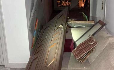 من اثار الهجوم على مقر اقامة الكاظمي بطائرة مسيرة مفخخة