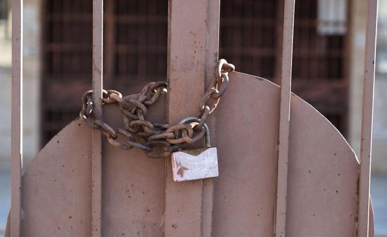 The polling station doors are closed 