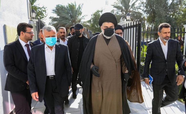 مقتدى الصدر وهادي العامري في لقاء في بغداد