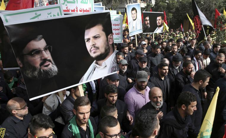 ناشطون في حزب الله يتظاهرون دعما للحوثيين في اليمن